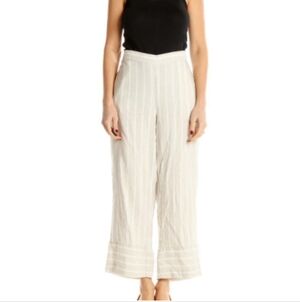 Loft Linen Blend‎ Striped Pull On Pants Size Meduim